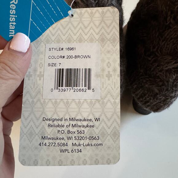 MUK LUKS Women's Sienna Wedge Brown Boots Sock Booties Knit Cuff NWT Size 7 NEW - Picture 7 of 10